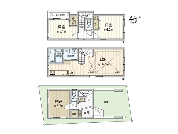北区岩淵町 新築戸建 B号棟 間取図(平面図) 北区岩淵町 新築戸建 B号棟 間取図(平面図)