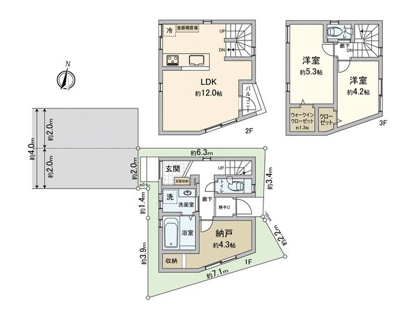 北区浮間3丁目新築戸建 間取図(平面図) 北区浮間3丁目新築戸建 間取図(平面図)