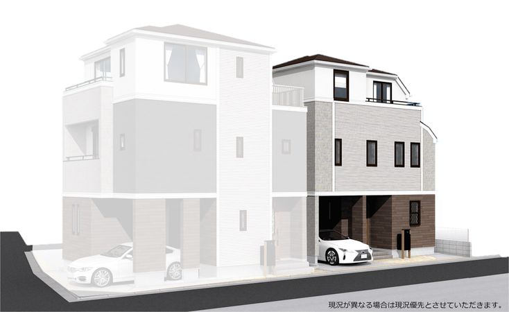北区志茂5丁目新築戸建 1号棟 外観パース図 北区志茂5丁目新築戸建 1号棟 外観パース図