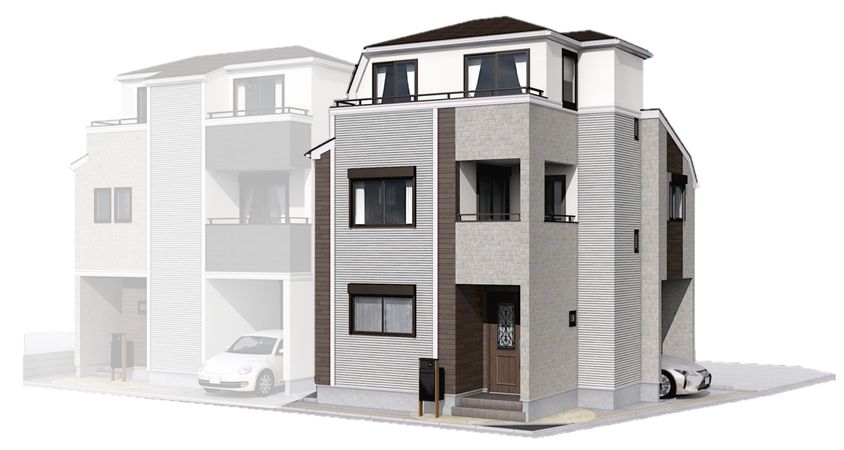 北区志茂5丁目新築戸建 3号棟 外観パース図