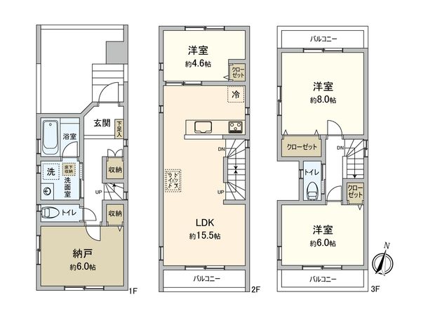 北区神谷2丁目新築戸建 間取図(平面図) 北区神谷2丁目新築戸建 間取図(平面図)