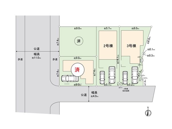 北区神谷3丁目新築戸建 3号棟 区画図 北区神谷3丁目新築戸建 3号棟 区画図