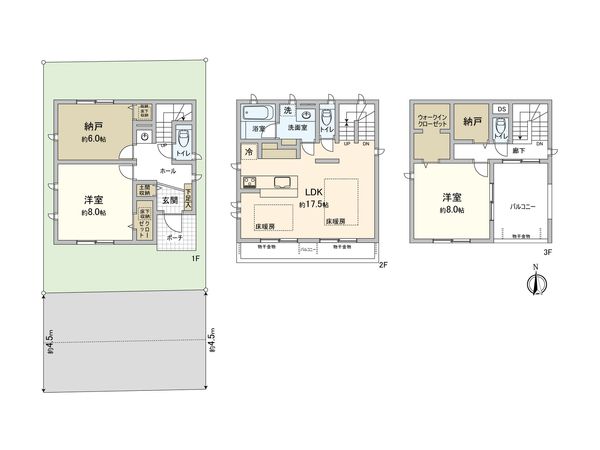 北区浮間2丁目 戸建 間取図(平面図)