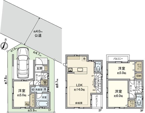 北区赤羽北2丁目 新築戸建 間取図(平面図) 北区赤羽北2丁目 新築戸建 間取図(平面図)