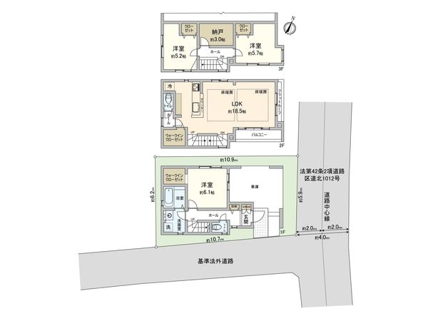 北区上十条4丁目新築戸建 3号棟 間取図(平面図) 北区上十条4丁目新築戸建 3号棟 間取図(平面図)