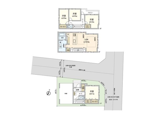 北区上十条4丁目新築戸建 2号棟 間取図(平面図) 北区上十条4丁目新築戸建 2号棟 間取図(平面図)