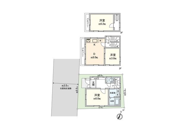 北区赤羽台3丁目戸建 間取図(平面図) 北区赤羽台3丁目戸建 間取図(平面図)