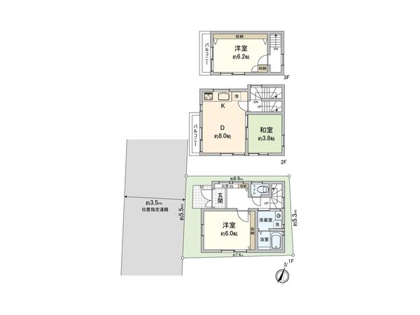 北区赤羽台3丁目戸建 間取図(平面図) 北区赤羽台3丁目戸建 間取図(平面図)