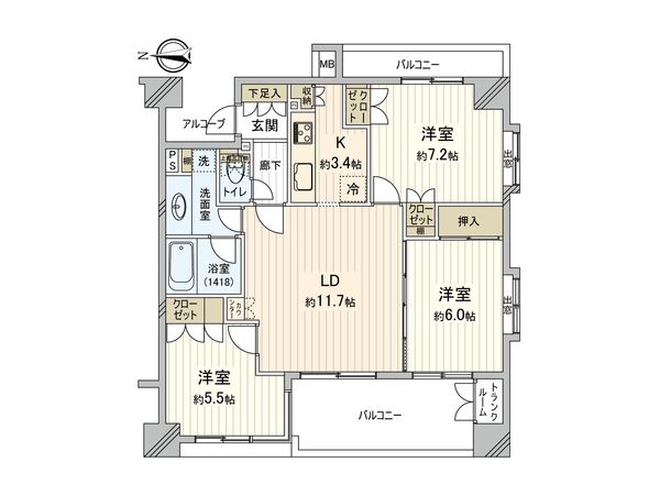 シャリエ赤羽アプローズ 間取図(平面図) シャリエ赤羽アプローズ 間取図(平面図)