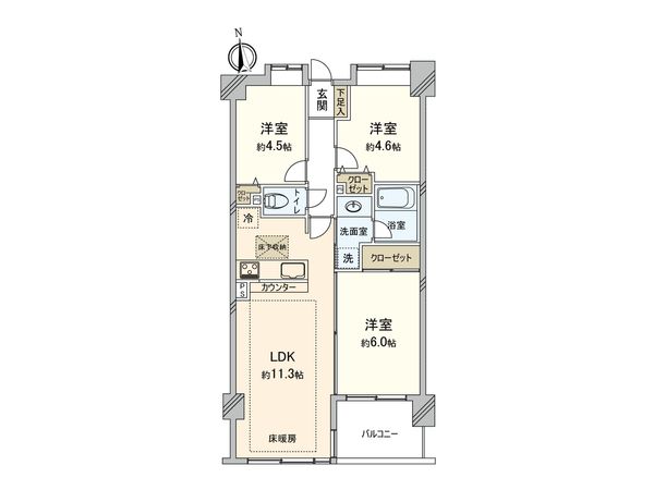 ライオンズマンション浮間公園第5 間取図(平面図) ライオンズマンション浮間公園第5 間取図(平面図)