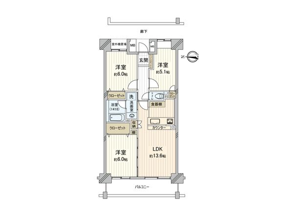 アクトピア北赤羽六番館 間取図(平面図) アクトピア北赤羽六番館 間取図(平面図)