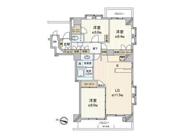 東十条ダイヤモンドマンション 間取図(平面図)