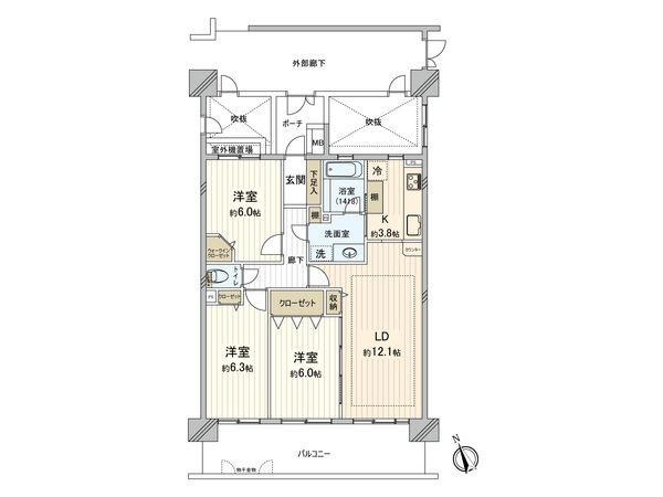 コスモ川口シティアベニュー 間取図(平面図) コスモ川口シティアベニュー 間取図(平面図)