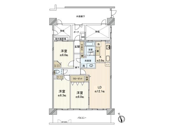 コスモ川口シティアベニュー 間取図(平面図)