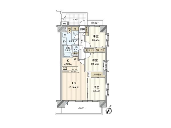 日神パレステージ西川口グランアベニュー 間取図(平面図) 間取図(平面図)