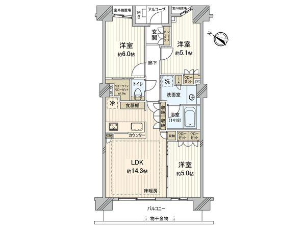 ザ・パークハウス東十条フレシア 間取図(平面図)