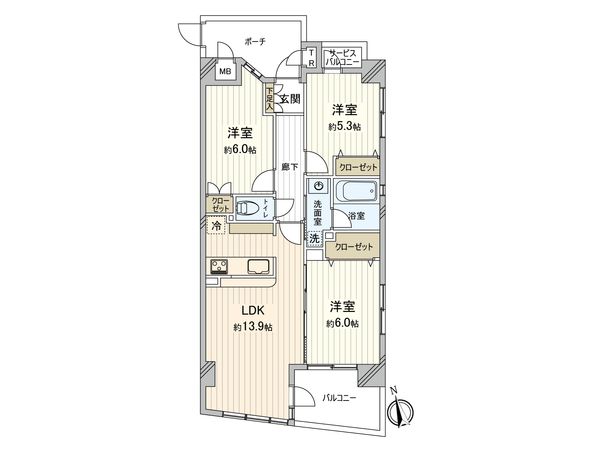 コンフレックス浮間公園 間取図(平面図)
