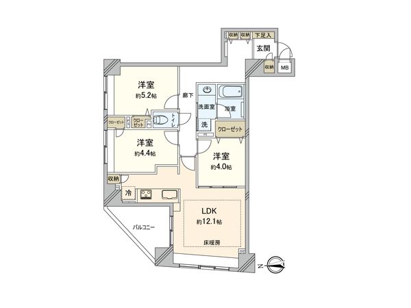 プリムローズ王子飛鳥山 間取図(平面図)