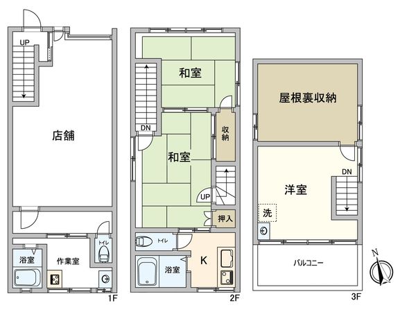 台東区松が谷4丁目店舗付戸建 間取図(平面図) 台東区松が谷4丁目店舗付戸建 間取図(平面図)