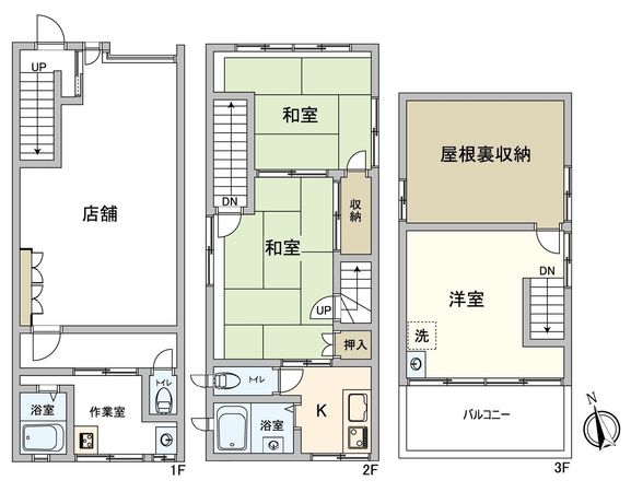 台東区松が谷4丁目店舗付戸建 間取図(平面図)