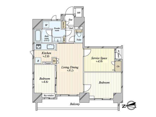 日神パレステージ田原町 間取図(平面図)