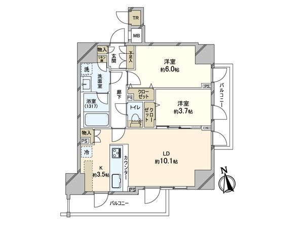 メインステージ上野松が谷 間取図(平面図) メインステージ上野松が谷 間取図(平面図)