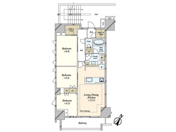 リビオレゾン上野根岸 間取図(平面図) リビオレゾン上野根岸 間取図(平面図)