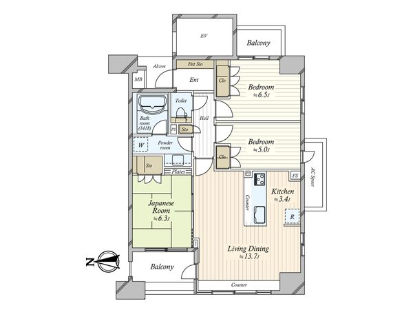 レクセルマンション上野入谷 間取図(平面図) 間取図(平面図)