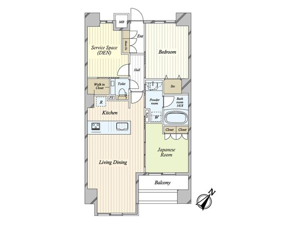 イニシア文京根津 間取図(平面図)