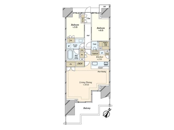 ザ・パークハウス谷中道灌山レジデンス 間取図(平面図)