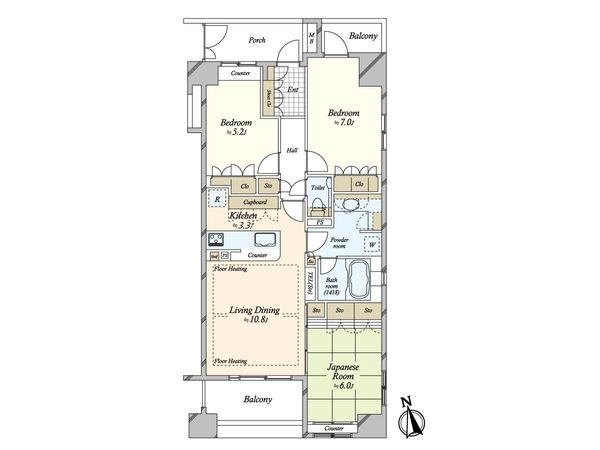 ネバーランド上野松が谷 間取図(平面図) 間取図(平面図)