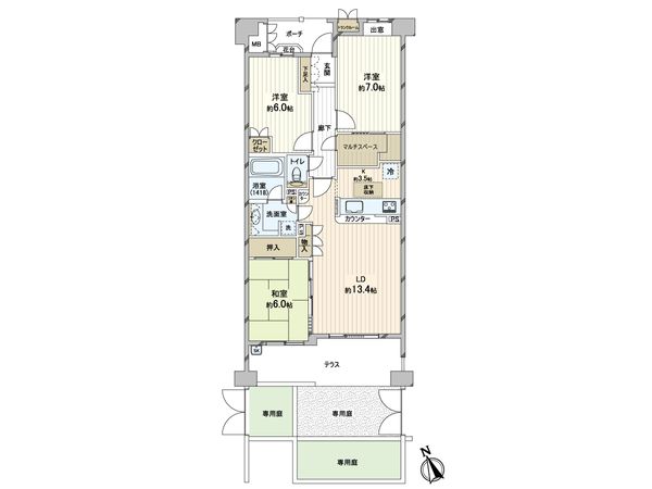 プライマージュ加賀 間取図(平面図) プライマージュ加賀 間取図(平面図)