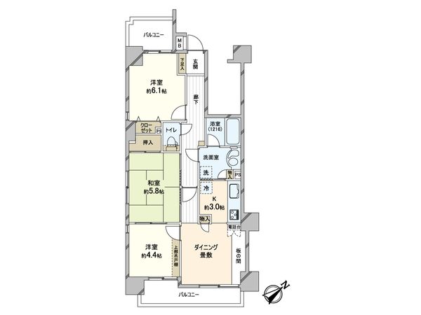 ヴィルヌーブ入谷 間取図(平面図) ヴィルヌーブ入谷 間取図(平面図)