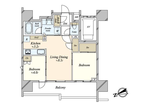 クレヴィア浅草 間取図(平面図) クレヴィア浅草 間取図(平面図)