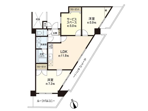 ドムール浅草Ⅱ 間取図(平面図) 間取図(平面図)
