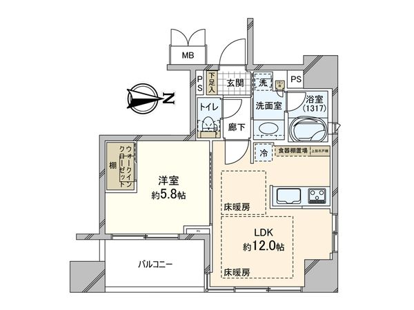 コンフォルテハイム蔵前 間取図(平面図) コンフォルテハイム蔵前 間取図(平面図)