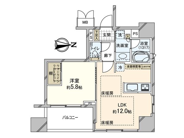 コンフォルテハイム蔵前 間取図(平面図) コンフォルテハイム蔵前 間取図(平面図)