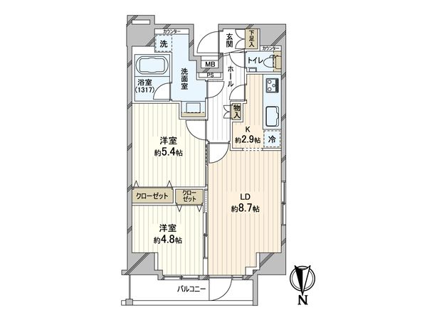 メインステージ入谷Ⅳ 間取図(平面図) メインステージ入谷Ⅳ 間取図(平面図)