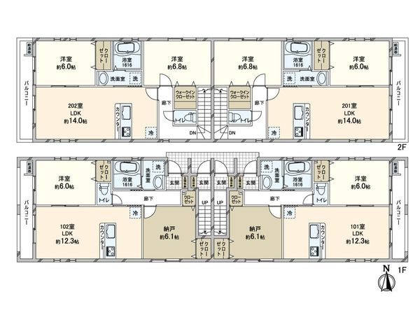 足立区辰沼2丁目 長屋 間取図(平面図)