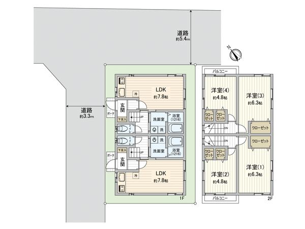 西日暮里4丁目 借地権付アパート 間取図(平面図) 西日暮里4丁目 借地権付アパート 間取図(平面図)