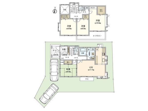 船橋市馬込西2丁目 戸建 間取図(平面図) 船橋市馬込西2丁目 戸建 間取図(平面図)