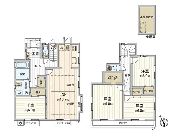 船橋市馬込町 戸建 間取図(平面図) 船橋市馬込町 戸建 間取図(平面図)