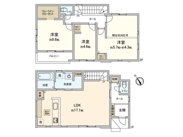 船橋市南本町 新築戸建 間取図(平面図) 船橋市南本町 新築戸建 間取図(平面図)