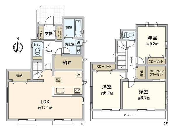 船橋市丸山3丁目 A号棟 新築戸建 間取図(平面図)