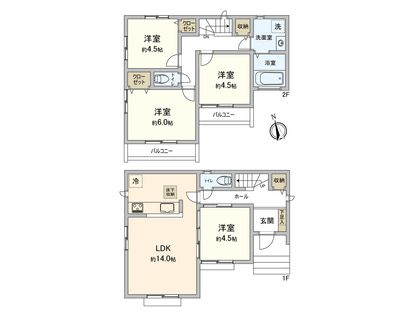 船橋市東船橋5丁目 新築戸建 B号棟 間取図(平面図)
