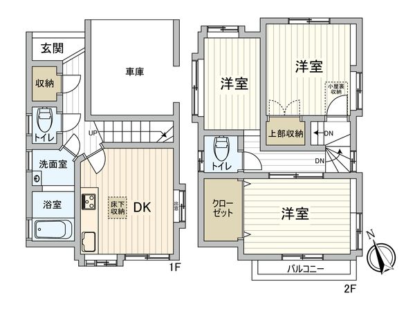 船橋市夏見6丁目 戸建 間取図(平面図) 船橋市夏見6丁目 戸建 間取図(平面図)