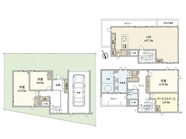 船橋市海神2丁目 戸建 間取図(平面図)