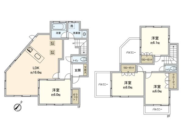 船橋市前貝塚町 戸建 間取図(平面図) 船橋市前貝塚町 戸建 間取図(平面図)