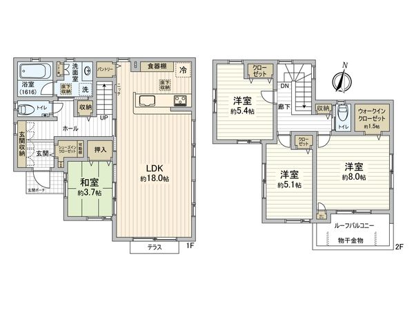 緑が丘西6丁目 戸建 間取図(平面図)