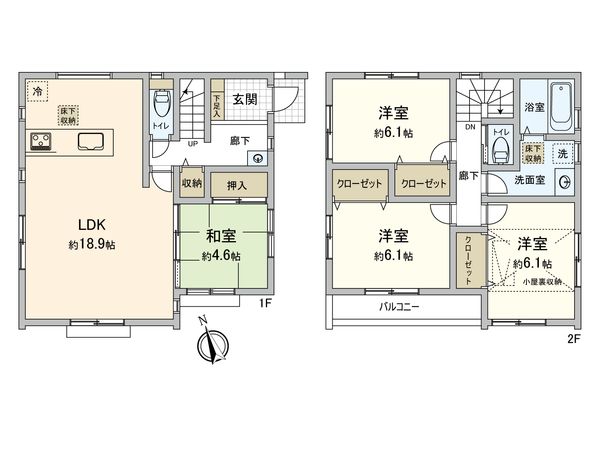 船橋市夏見6丁目2号棟 新築戸建 間取図